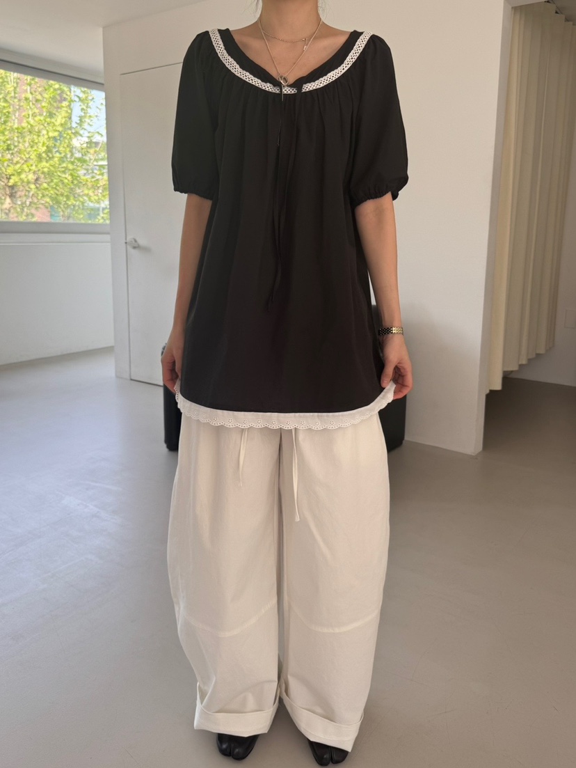 MINIMUZE韓國直郵女士新品休閑25春夏人氣時尚職業襯衫蕾絲衫MINIMUZE襯衫/蕾絲衫