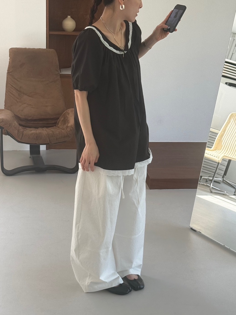 MINIMUZE韓國直郵女士新品休閑25春夏人氣時尚職業襯衫蕾絲衫MINIMUZE襯衫/蕾絲衫