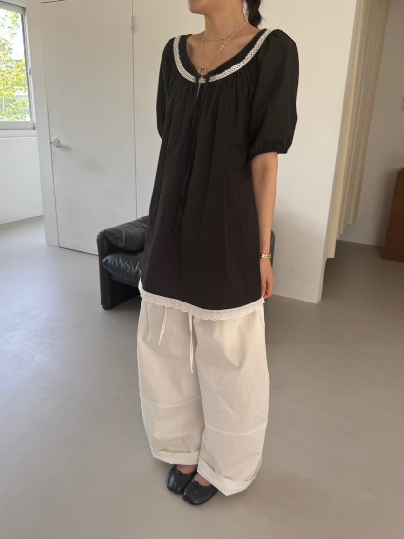 MINIMUZE韓國直郵女士新品休閑25春夏人氣時尚職業襯衫蕾絲衫MINIMUZE襯衫/蕾絲衫