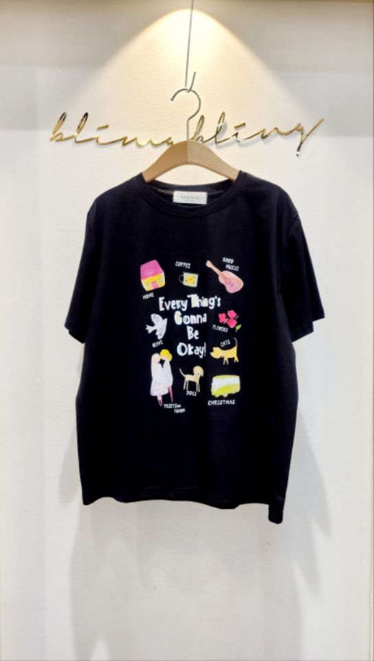 BLING BLING-S韓國直郵㊣東大門實拍女裝新品熱賣人氣T恤BLING BLING-ST恤圖色2