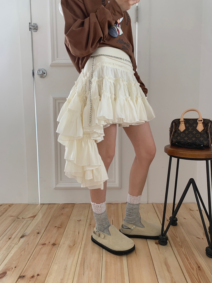 JKICHI韓國㊣直郵東大門代購女裝新品時尚人氣休閑短裙腰帶JKICHI短裙