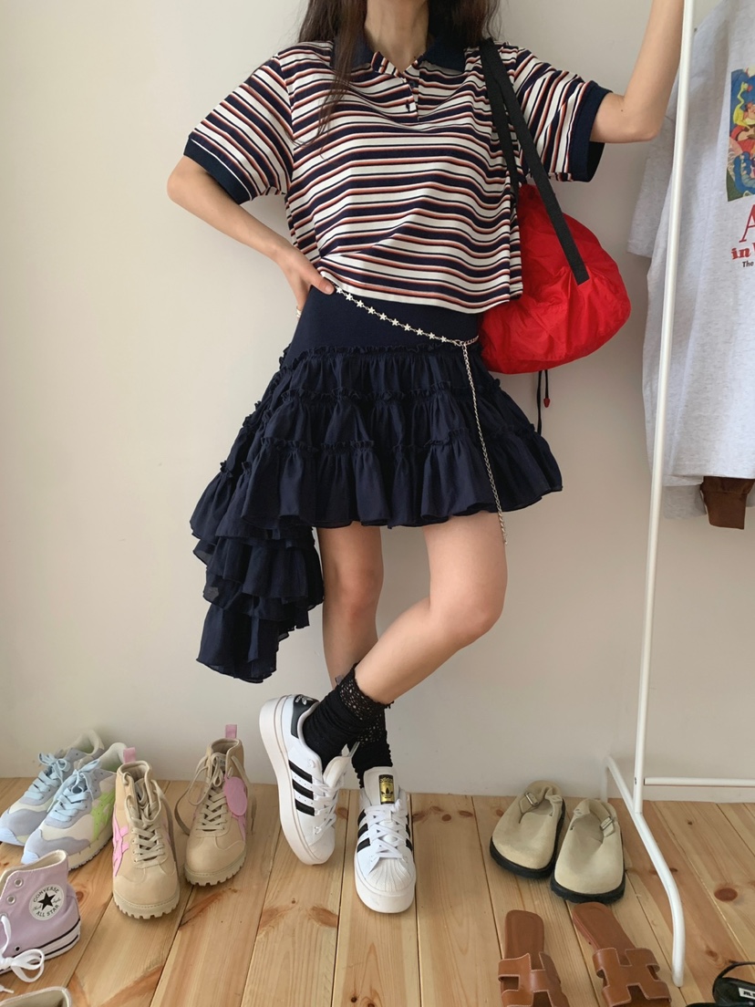 JKICHI韓國㊣直郵東大門代購女裝新品時尚人氣休閑短裙腰帶JKICHI短裙