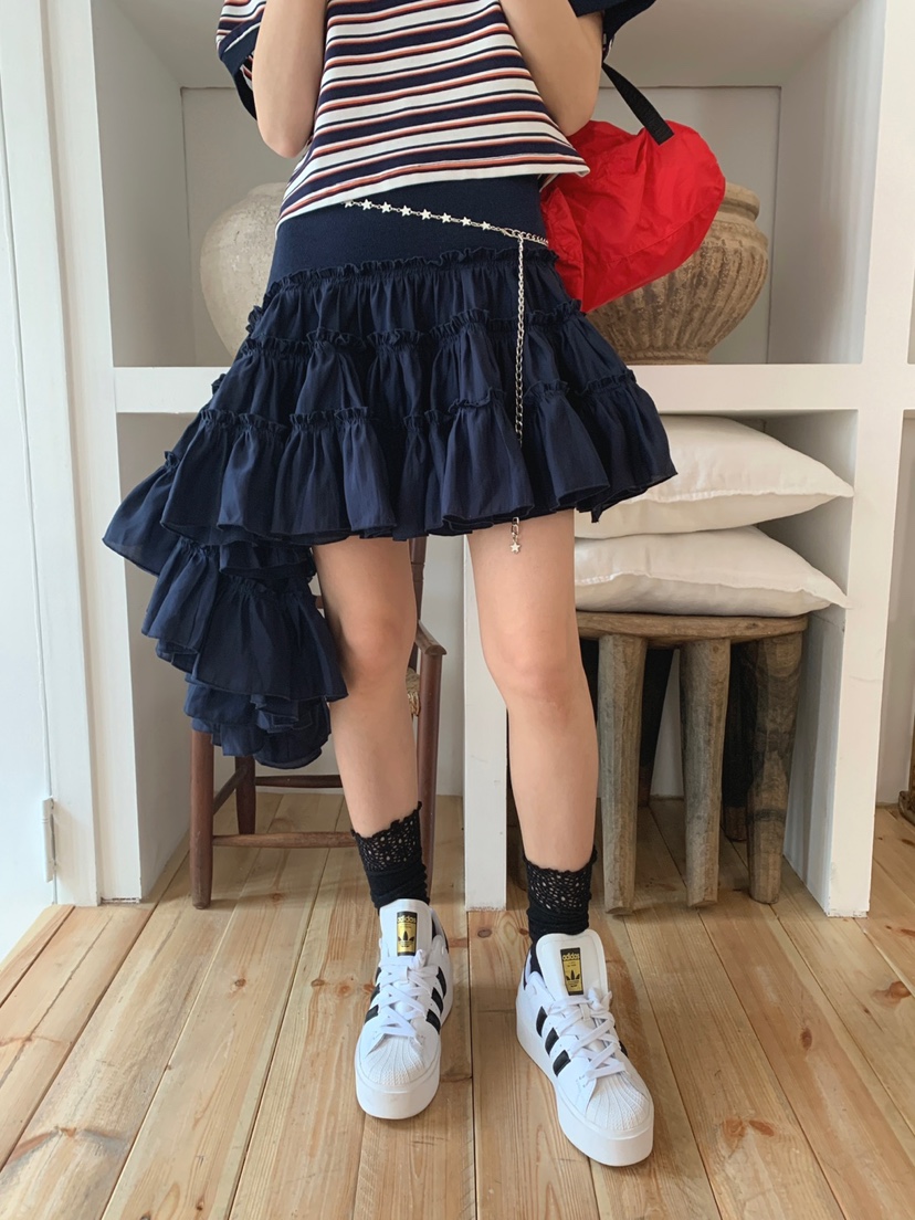 JKICHI韓國㊣直郵東大門代購女裝新品時尚人氣休閑短裙腰帶JKICHI短裙
