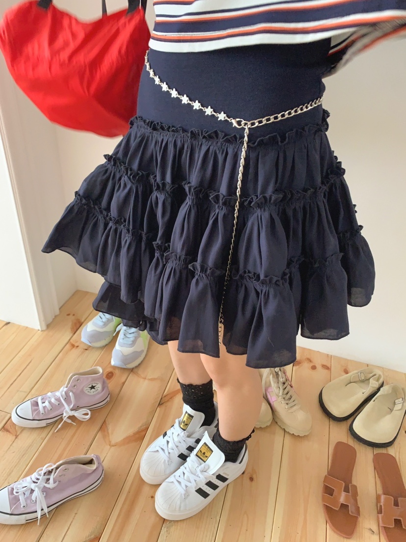 JKICHI韓國㊣直郵東大門代購女裝新品時尚人氣休閑短裙腰帶JKICHI短裙