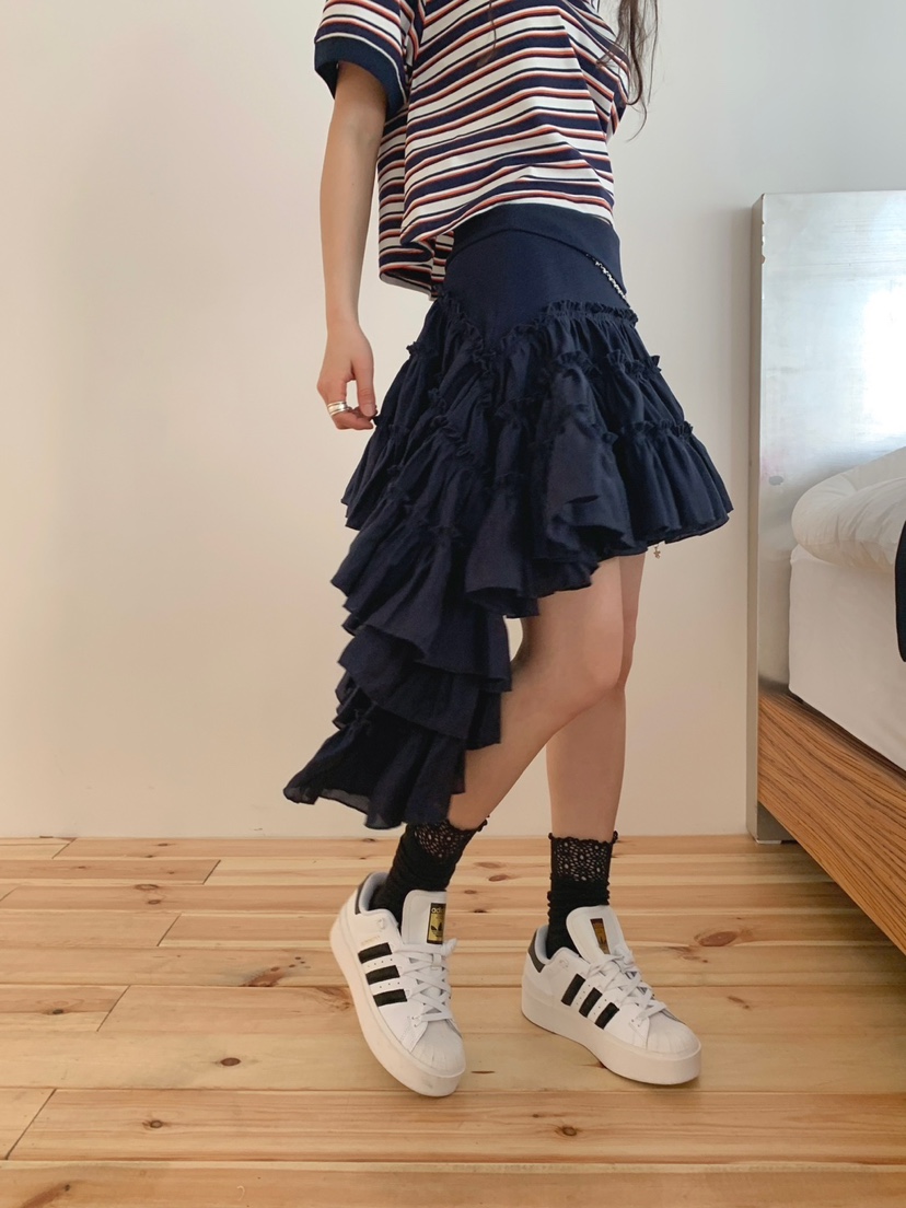 JKICHI韓國㊣直郵東大門代購女裝新品時尚人氣休閑短裙腰帶JKICHI短裙
