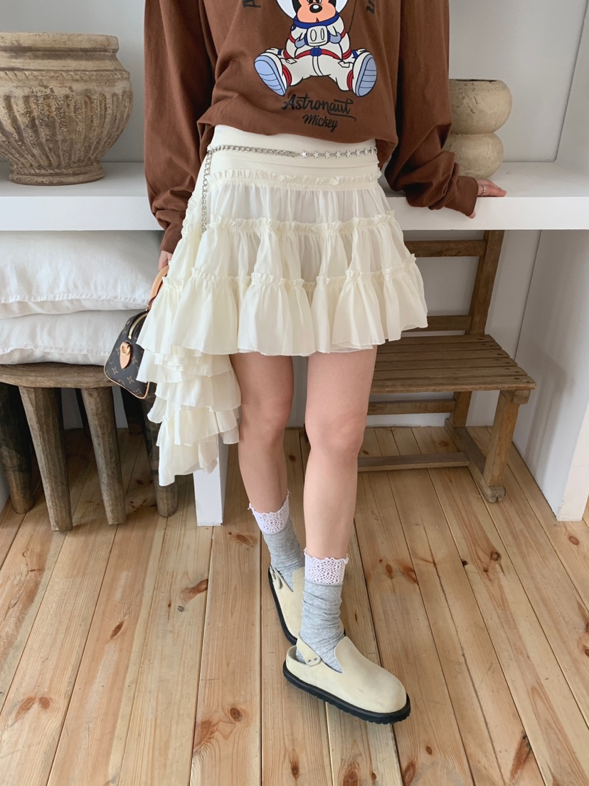 JKICHI韓國㊣直郵東大門代購女裝新品時尚人氣休閑短裙腰帶JKICHI短裙