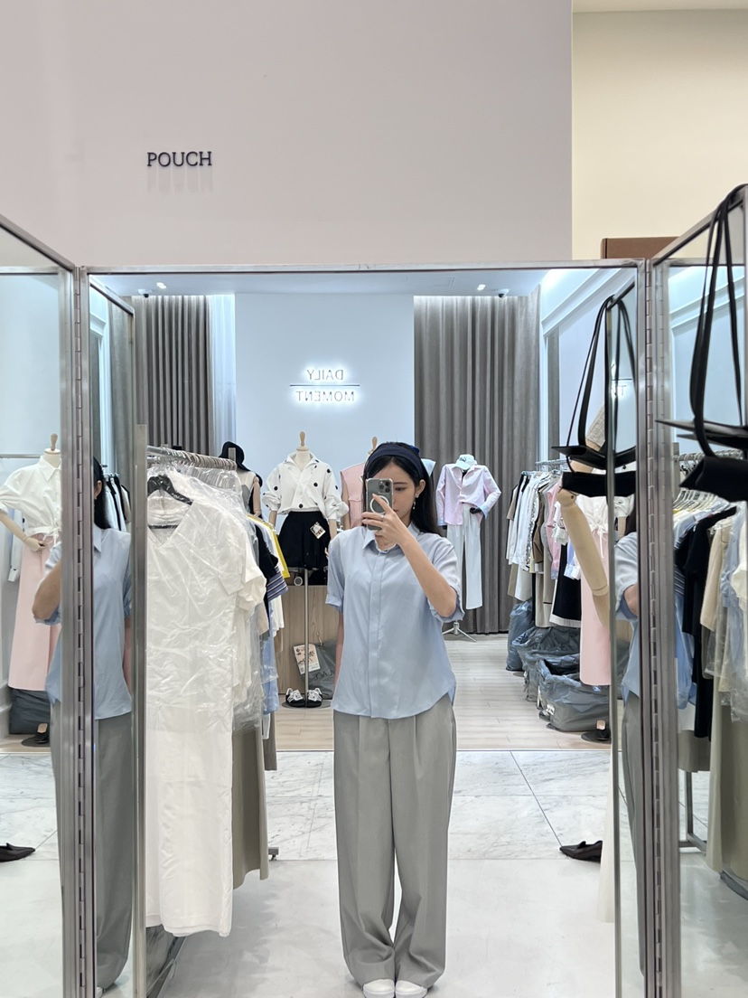POUCH直郵韓國代購㊣女裝新品時尚推薦25春夏人氣襯衫蕾絲衫POUCH襯衫/蕾絲衫