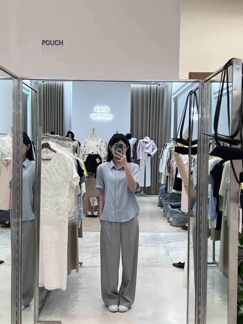 POUCH直郵韓國代購㊣女裝新品時尚推薦25春夏人氣襯衫蕾絲衫POUCH襯衫/蕾絲衫