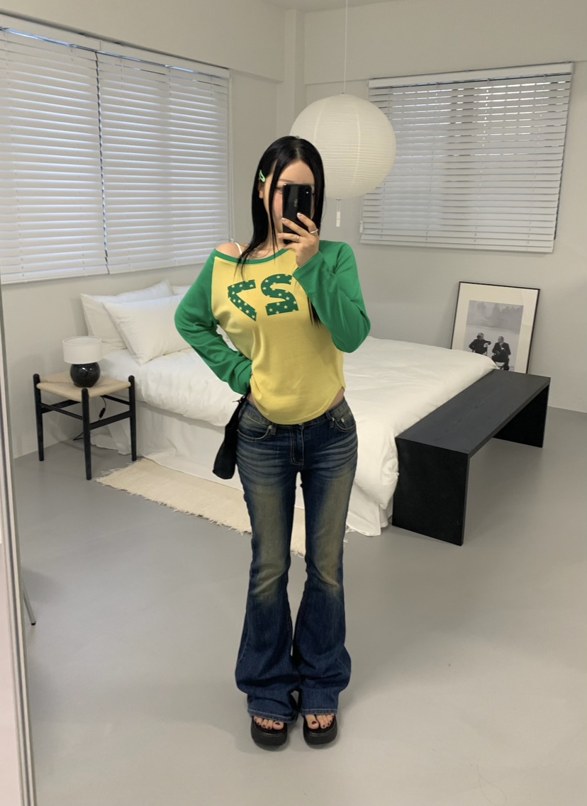 SEOLO韓國直郵㊣女裝新品人氣推薦休閑25春夏熱賣時尚長袖T恤Seolo seoul長袖T恤