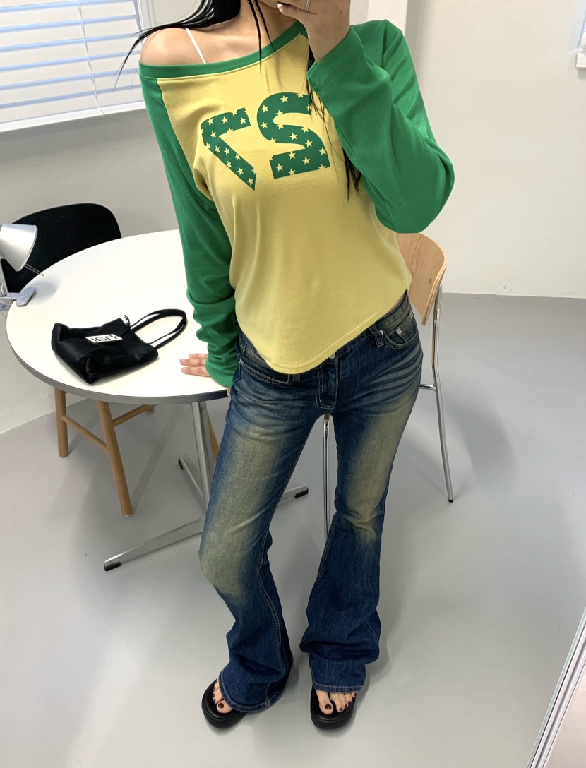 SEOLO韓國直郵㊣女裝新品人氣推薦休閑25春夏熱賣時尚長袖T恤Seolo seoul長袖T恤
