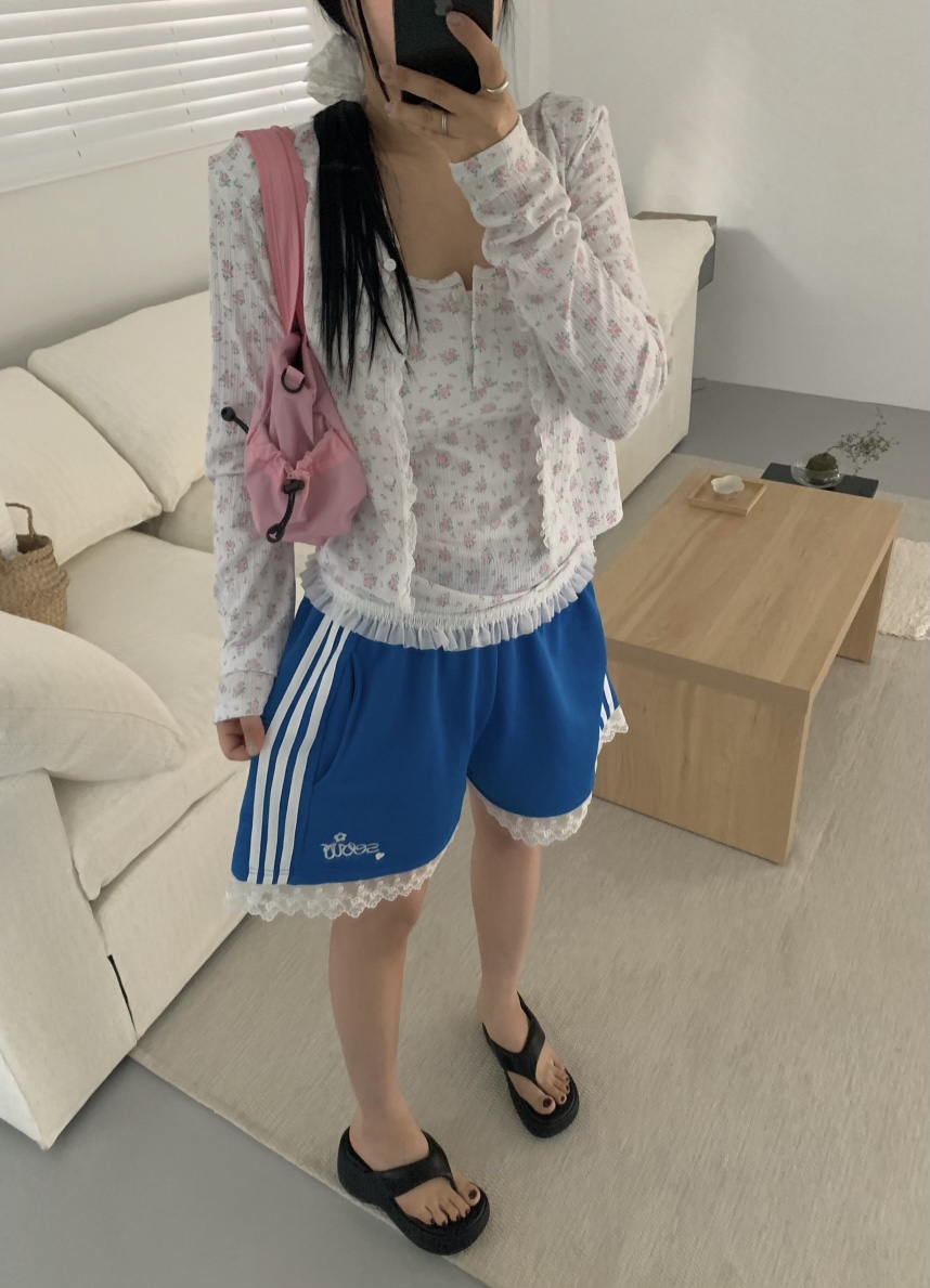 SEOLO直郵韓國代購㊣女裝新品人氣時尚休閑推薦25春夏短褲刺繡Seolo seoul短褲