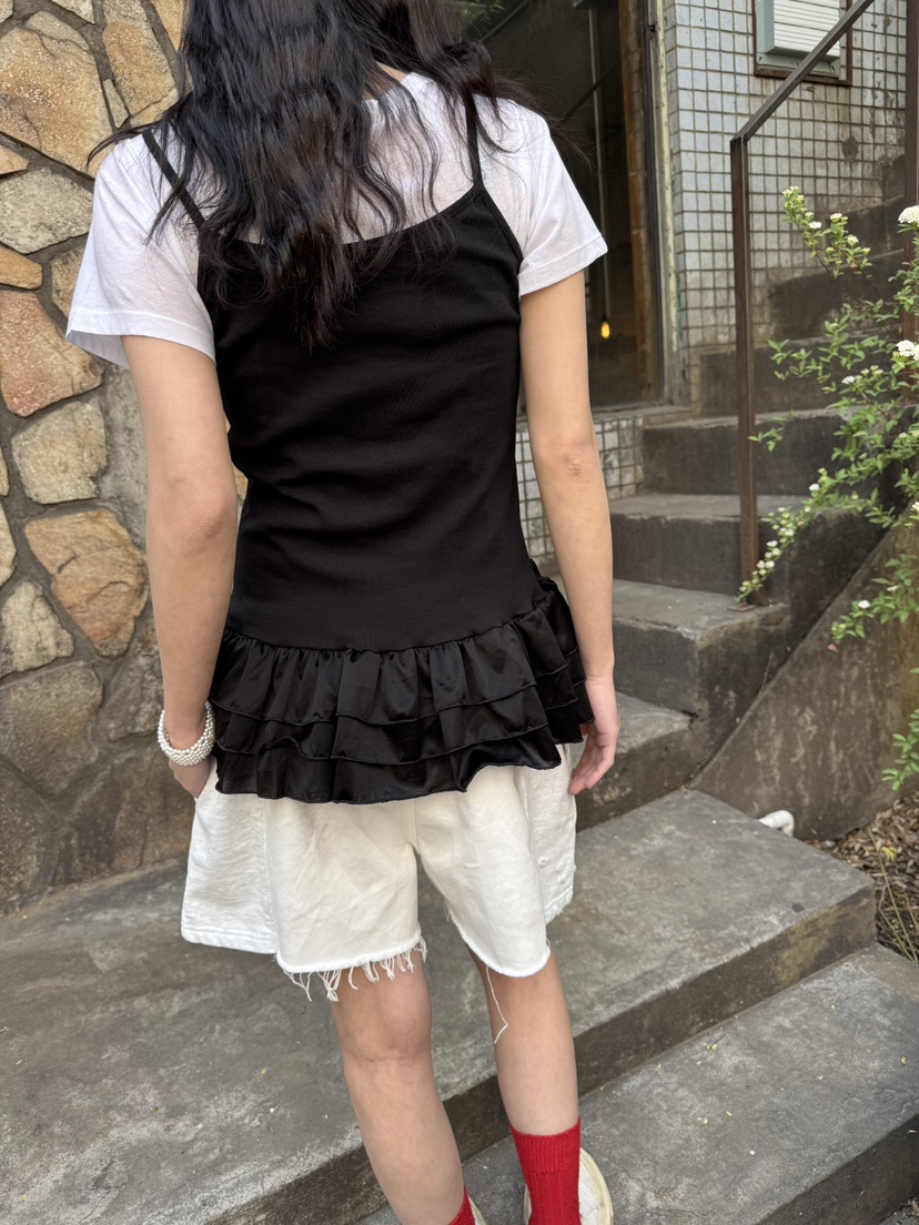 FRANC—L韓國直郵㊣女裝新款人氣時尚吊帶背心不含內搭緞面FRANC吊帶/背心