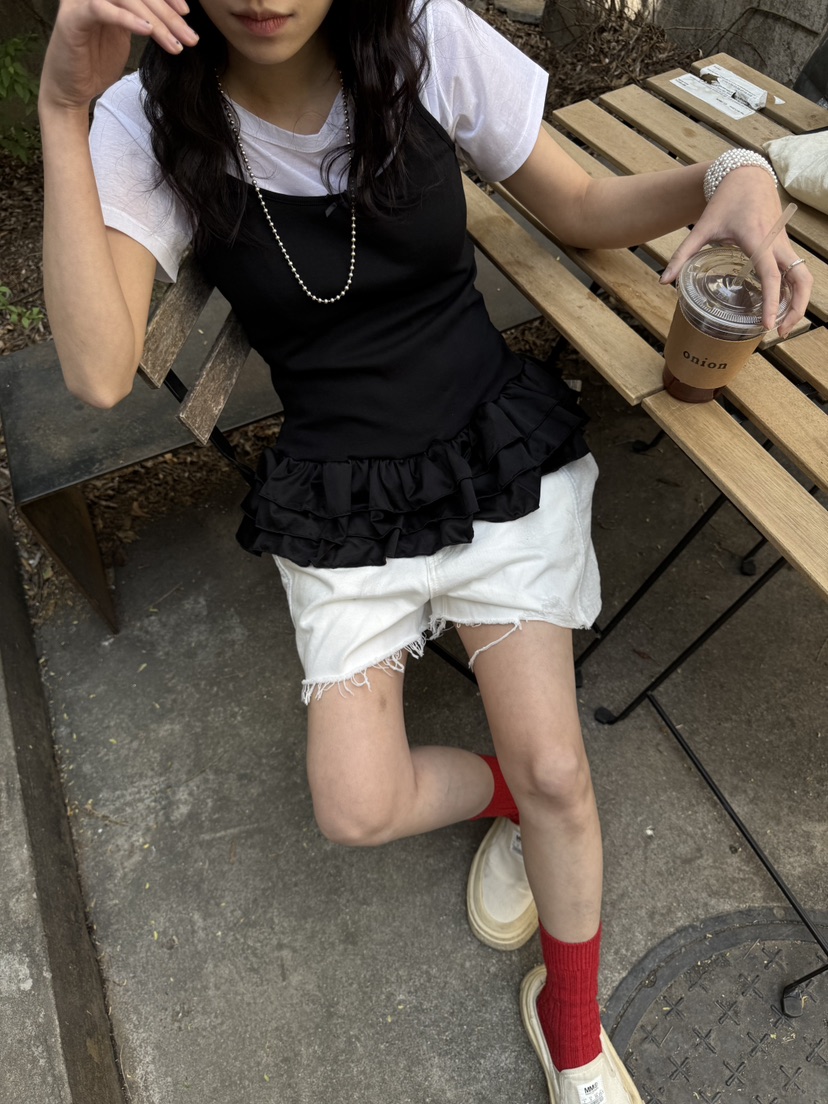 FRANC—L韓國直郵㊣女裝新款人氣時尚吊帶背心不含內搭緞面FRANC吊帶/背心