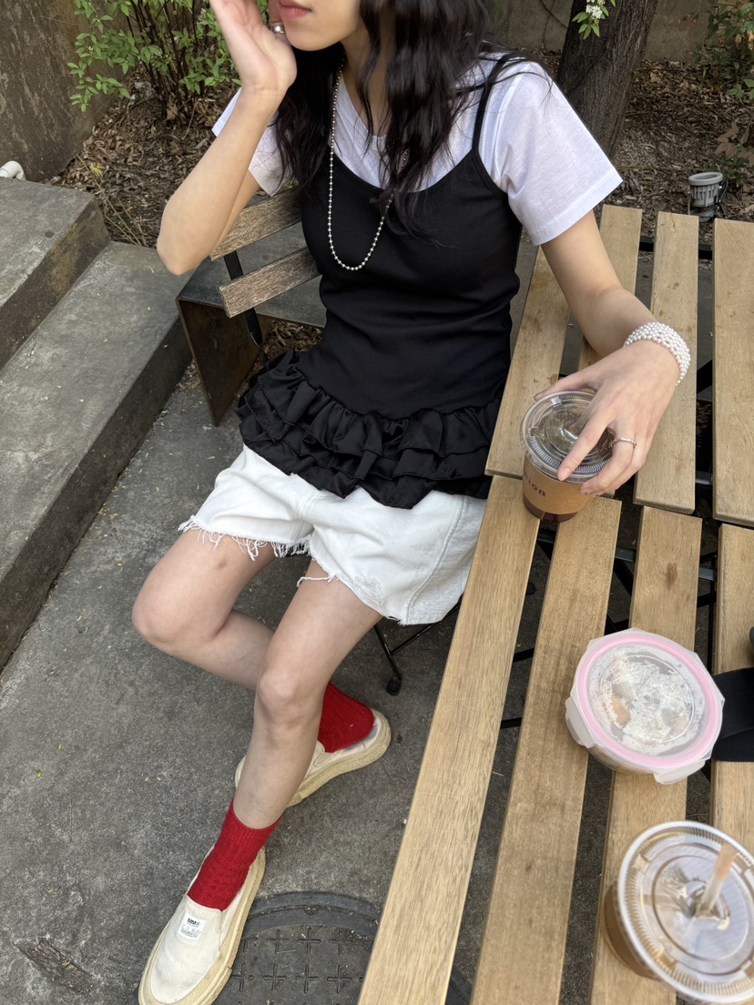 FRANC—L韓國直郵㊣女裝新款人氣時尚吊帶背心不含內搭緞面FRANC吊帶/背心