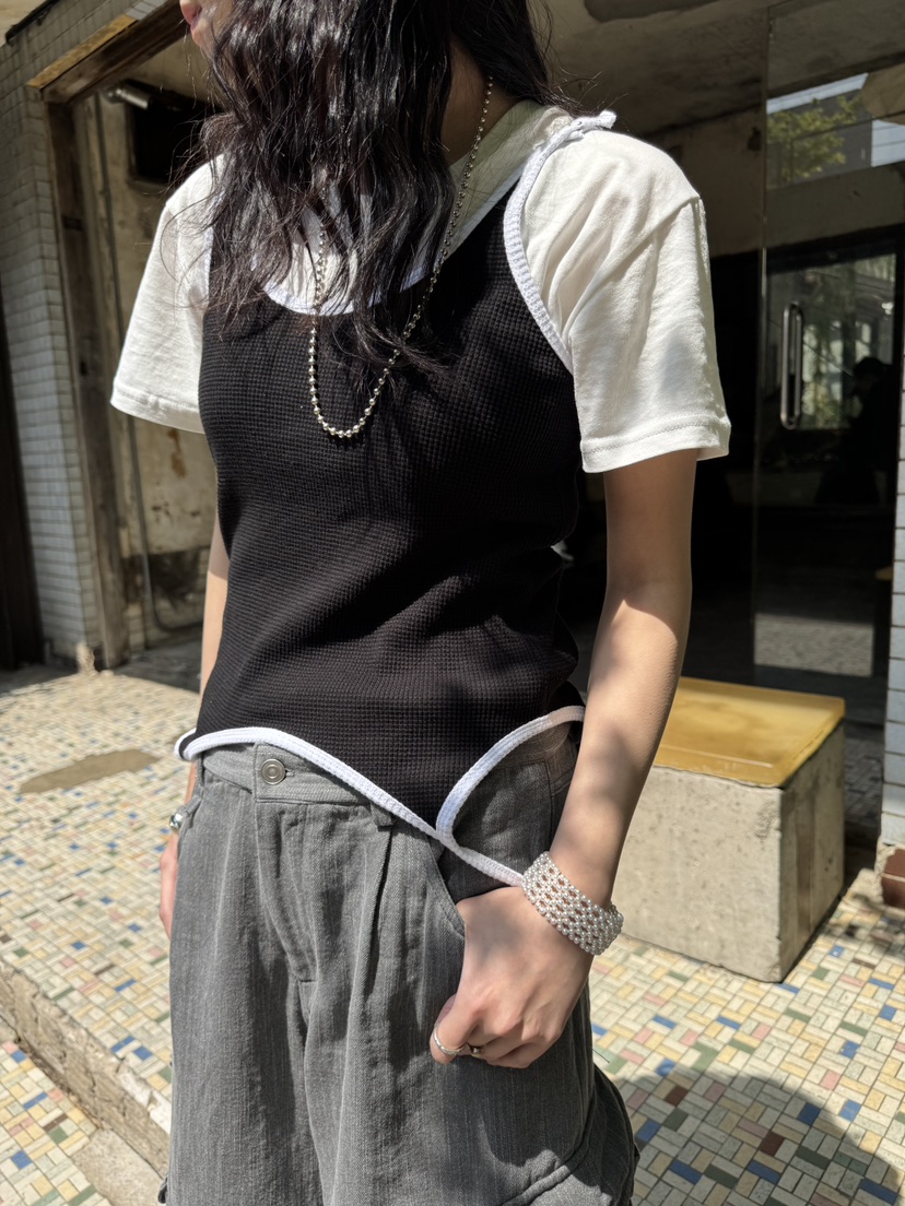 FRANC—L韓國直郵㊣東大門實拍女裝新品時尚吊帶背心不含內搭兩種穿法FRANC吊帶/背心