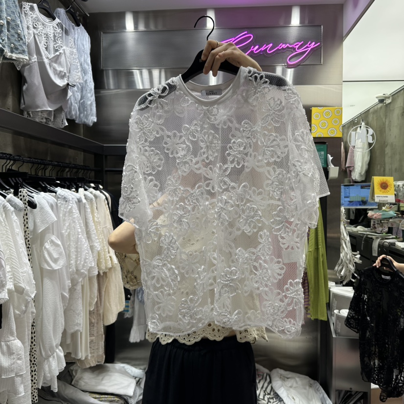 RUNWAY-런웨이韓國㊣直郵東大門代購女裝新品休閑襯衫蕾絲衫RUNWAY襯衫/蕾絲衫圖色1