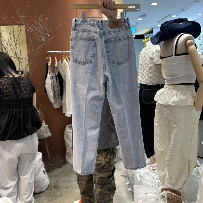 MIENNE直郵韓國代購㊣女裝新品休閑熱賣25春夏推薦人氣牛仔褲MIENNE牛仔褲