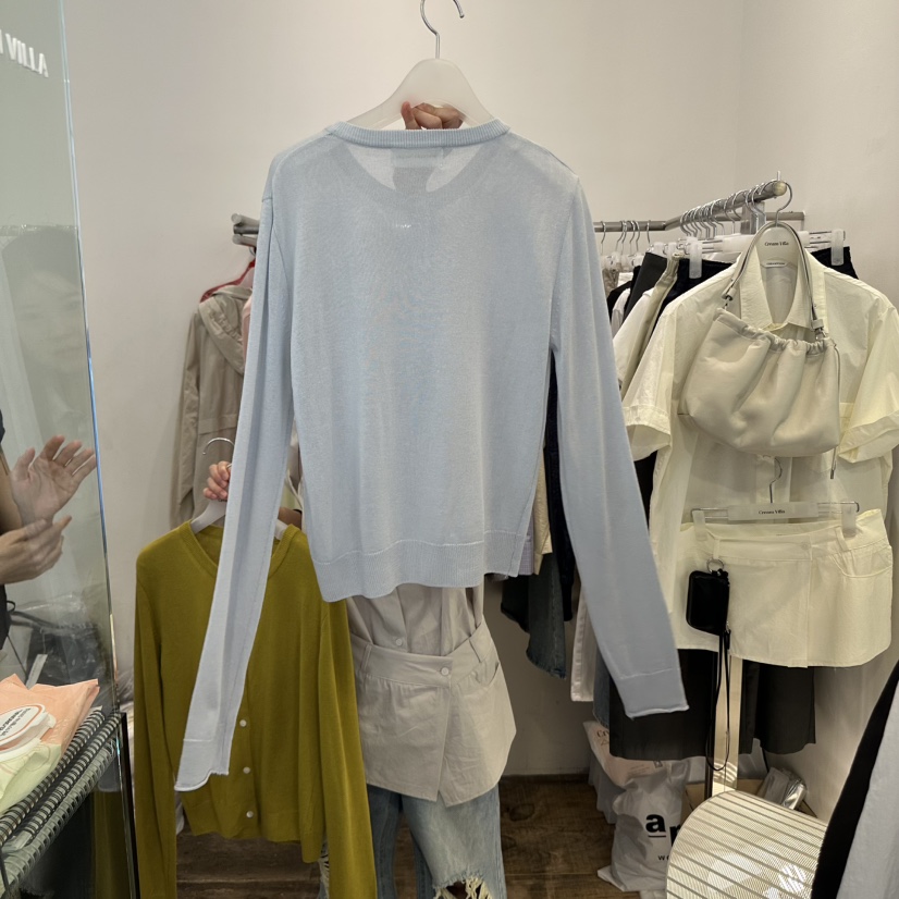 CREAM VILLA（此品牌名稱會遭售假投訴，建議淘寶店鋪商品名稱中不要使用）韓國直郵㊣女裝新款人氣針織衫亞麻開衫CREAMVILLA針織衫