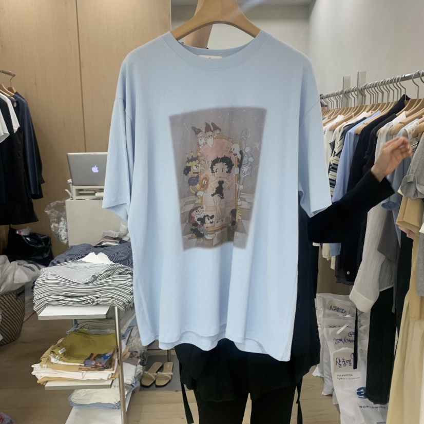 VILLABUTTON直郵韓國代購㊣女裝新品推薦25春夏熱賣休閑T恤VILLABUTTONT恤圖色1