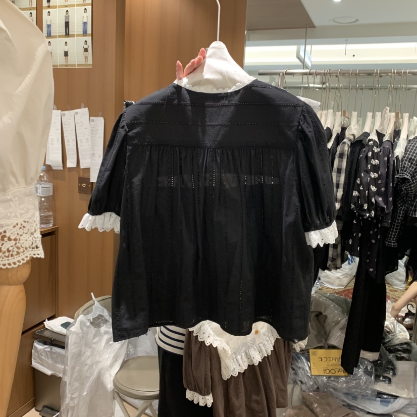 OGI直郵韓國代購㊣女裝新品人氣休閑熱賣時尚推薦襯衫蕾絲衫FLat OGI襯衫/蕾絲衫