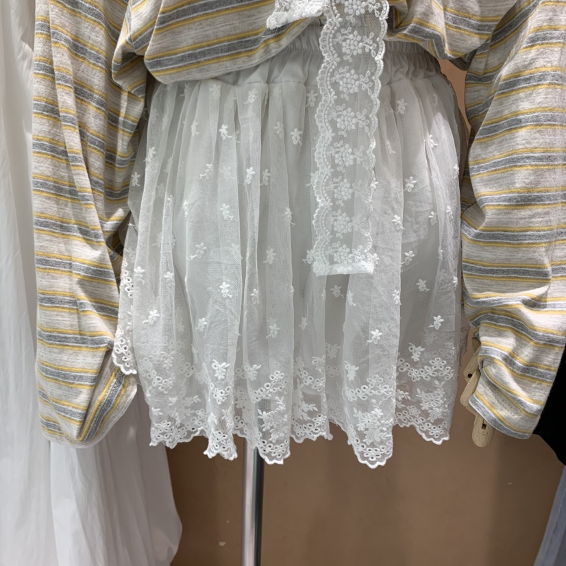 BY FLOW韓國㊣直郵東大門代購女裝新款25春夏時尚裙褲蕾絲BY FLOW裙褲圖色2