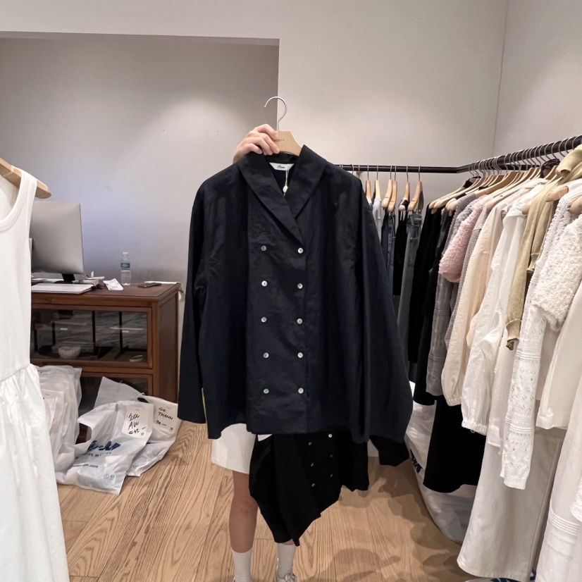 OURIN韓國直郵㊣女裝新品推薦休閑時尚熱賣25春夏人氣夾克披肩OURIN夾克圖色1