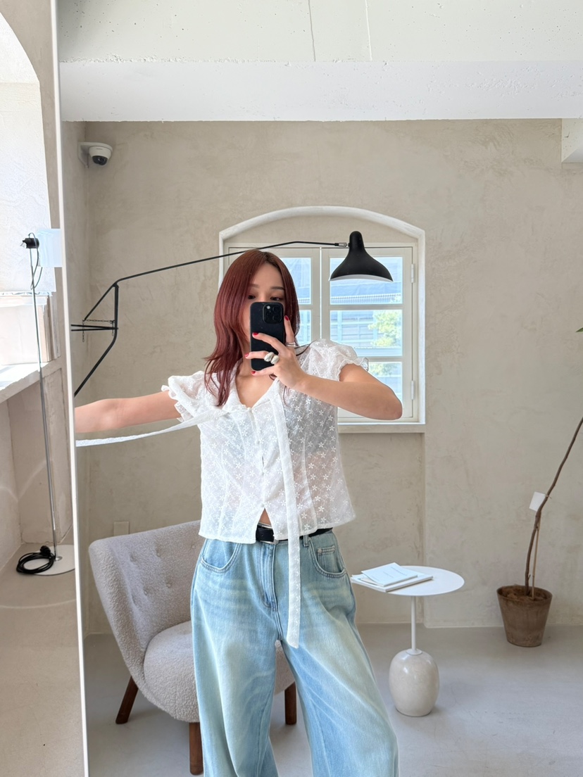 OVER NEAP韓國代購女裝新品人氣熱賣休閑真品推薦襯衫蕾絲衫OVER NEAR襯衫/蕾絲衫