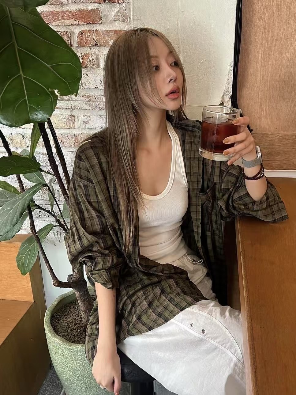 BRICK韓國代購女士新款25春夏時尚休閑真品人氣職業襯衫蕾絲衫BRICK襯衫/蕾絲衫圖色3