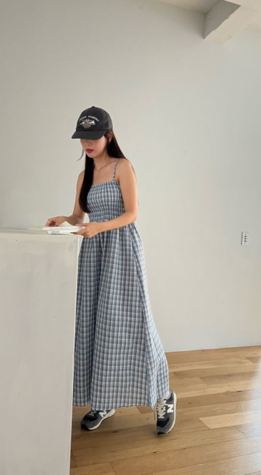 HEY/TO SEWING東大門實拍女士新款時尚25春夏推薦連衣裙格紋BY HEY/TO SEWING連衣裙
