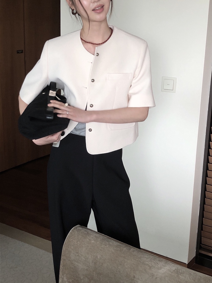 LE BUTTER韓國代購女士新款職業時尚25春夏熱賣夾克粗花呢LE BUTTER夾克