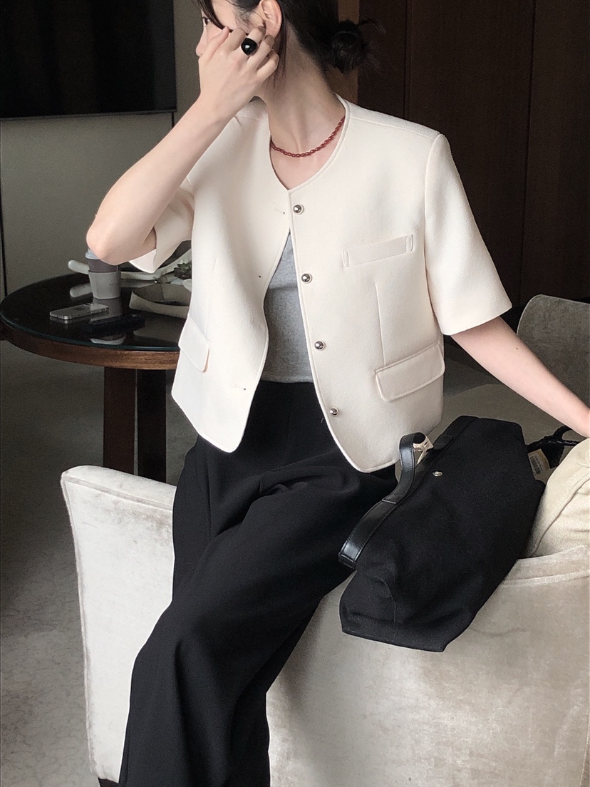 LE BUTTER韓國代購女士新款職業時尚25春夏熱賣夾克粗花呢LE BUTTER夾克
