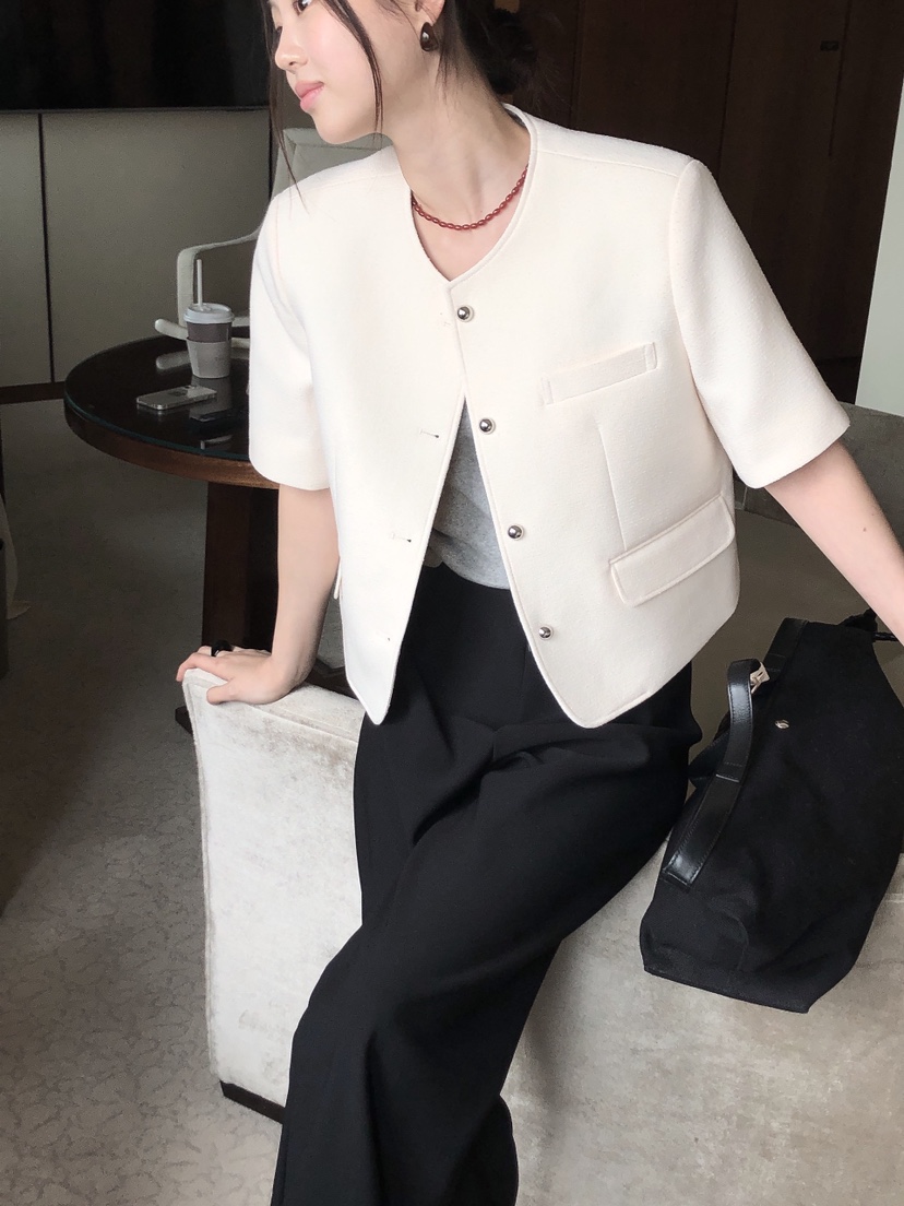 LE BUTTER韓國代購女士新款職業時尚25春夏熱賣夾克粗花呢LE BUTTER夾克