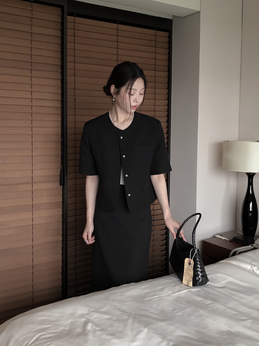 LE BUTTER韓國代購女士新款職業時尚25春夏熱賣夾克粗花呢LE BUTTER夾克