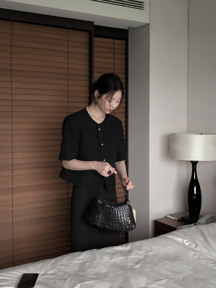 LE BUTTER韓國代購女士新款職業時尚25春夏熱賣夾克粗花呢LE BUTTER夾克