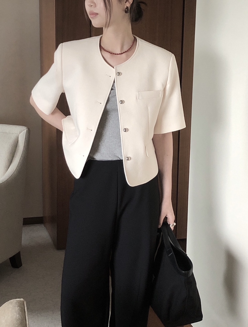 LE BUTTER韓國代購女士新款職業時尚25春夏熱賣夾克粗花呢LE BUTTER夾克圖色2