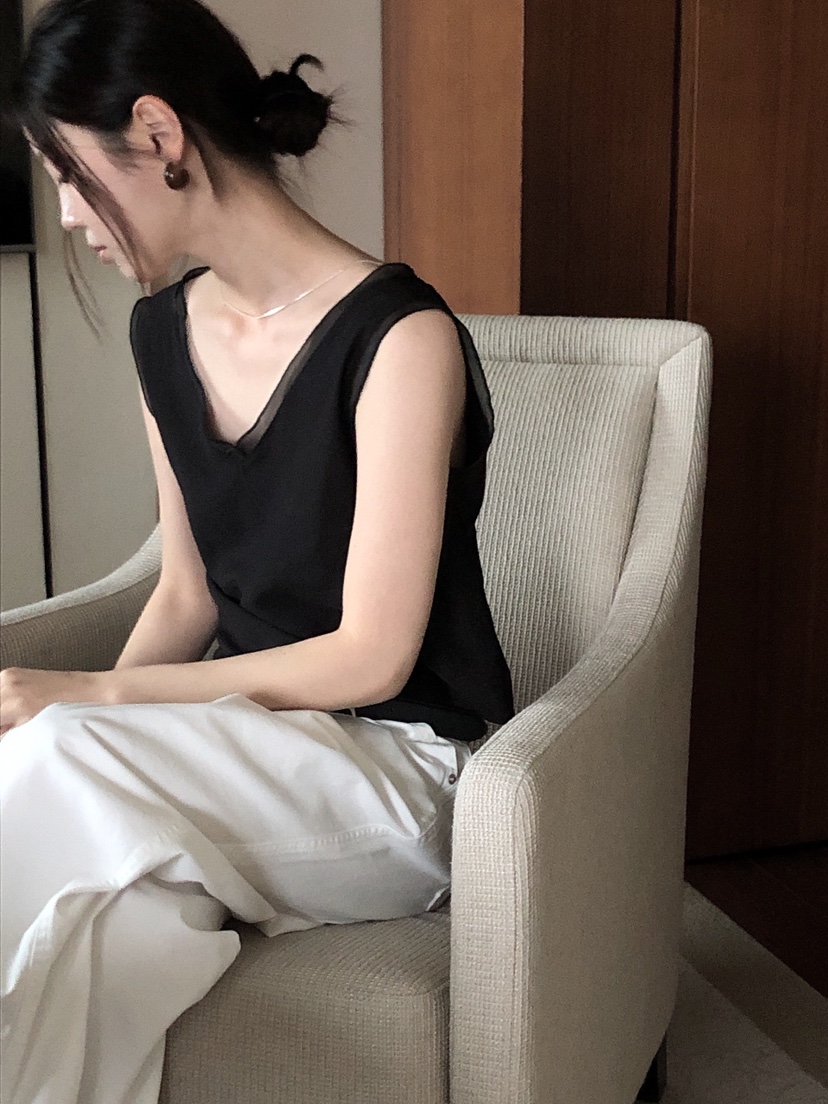 LE BUTTER韓國代購女裝新品時尚推薦25春夏吊帶背心歐根紗LE BUTTER吊帶/背心