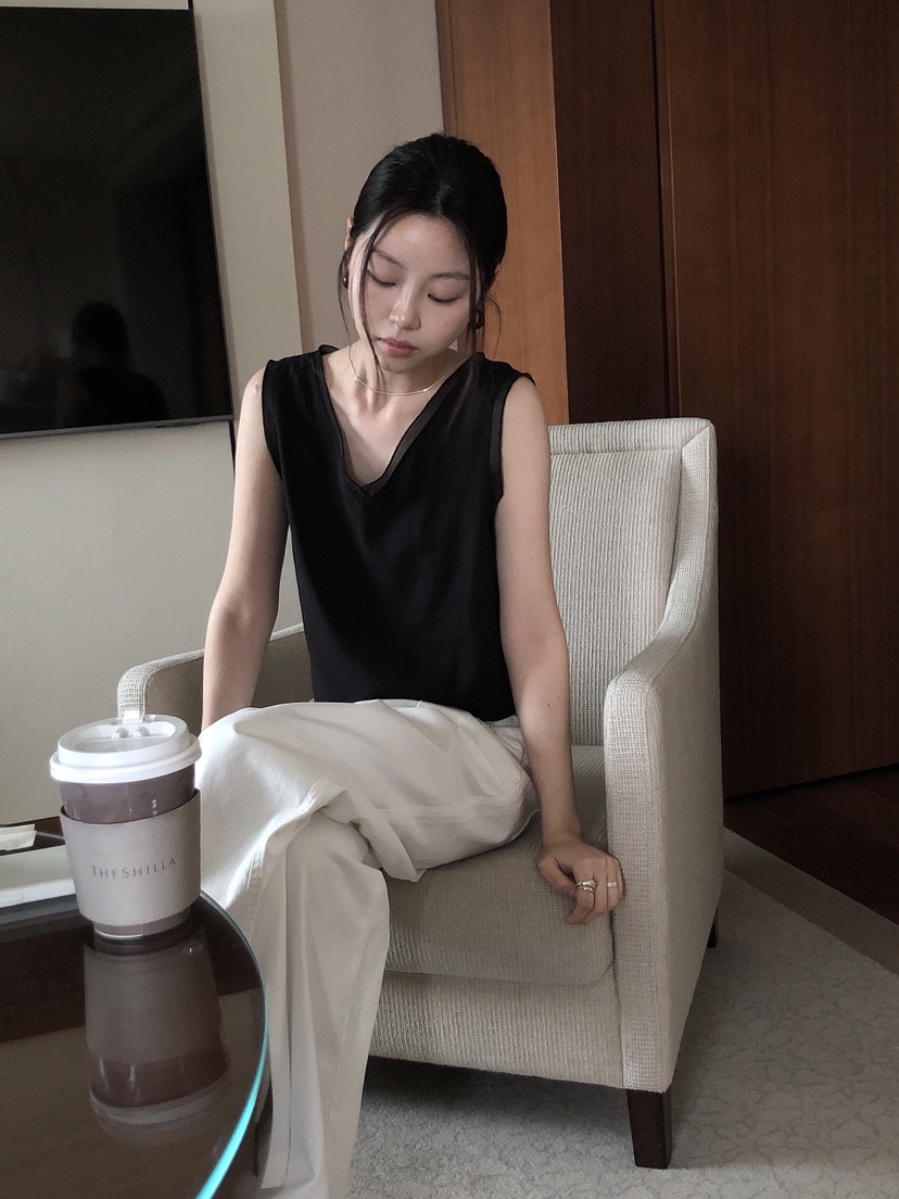 LE BUTTER韓國代購女裝新品時尚推薦25春夏吊帶背心歐根紗LE BUTTER吊帶/背心