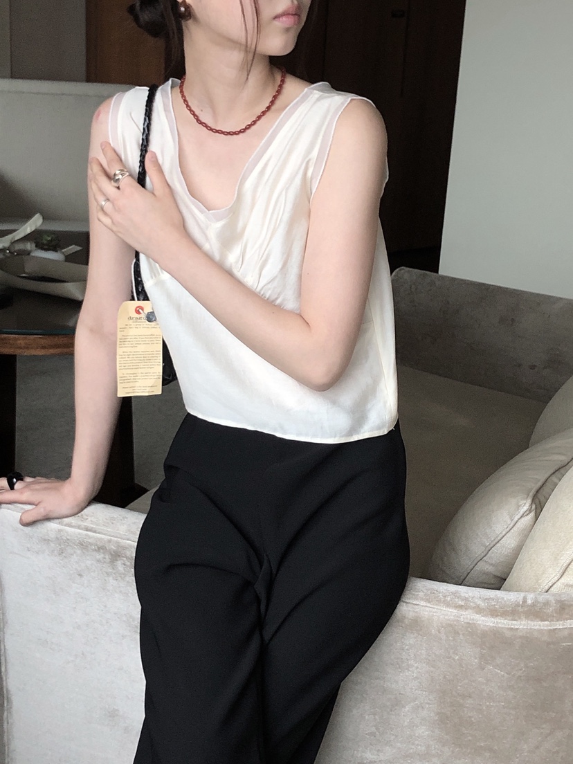 LE BUTTER韓國代購女裝新品時尚推薦25春夏吊帶背心歐根紗LE BUTTER吊帶/背心