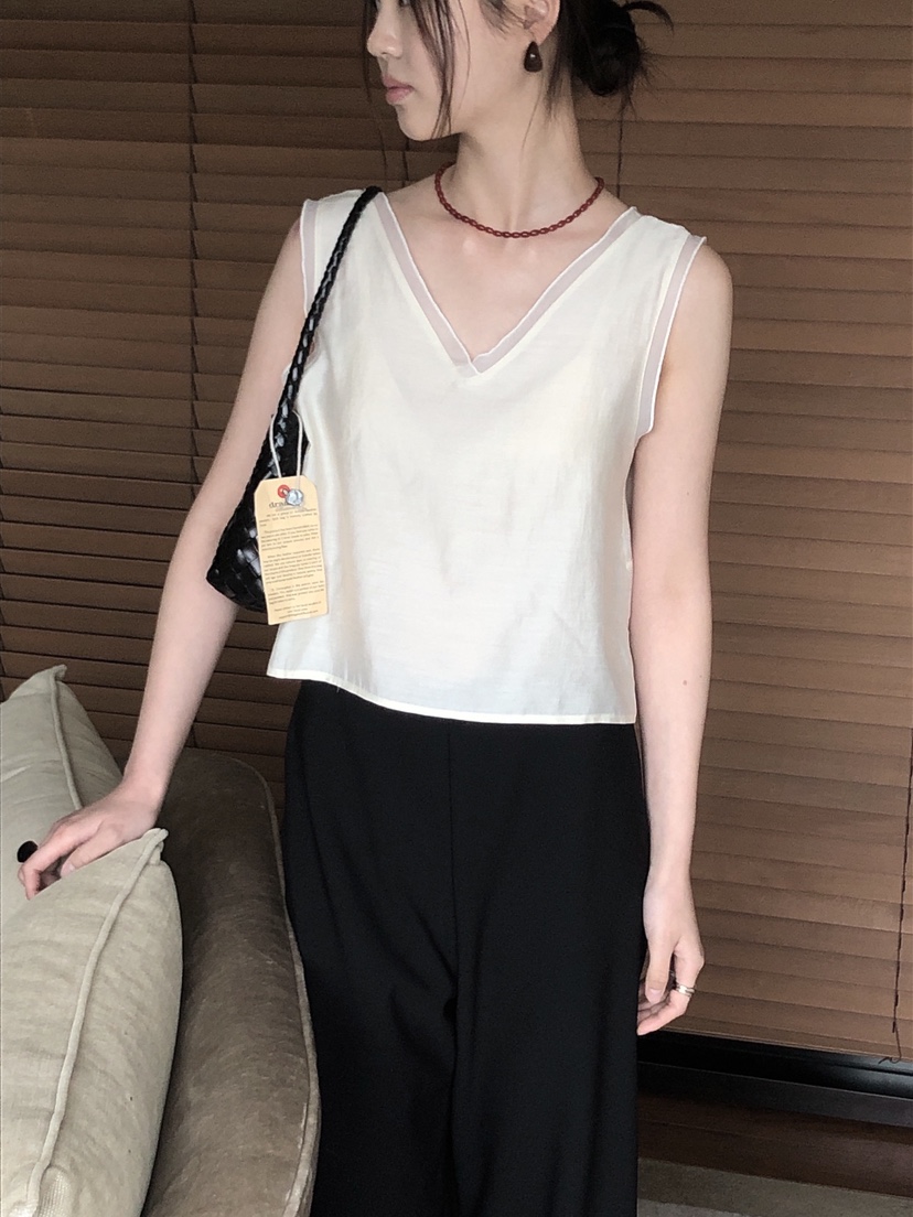 LE BUTTER韓國代購女裝新品時尚推薦25春夏吊帶背心歐根紗LE BUTTER吊帶/背心
