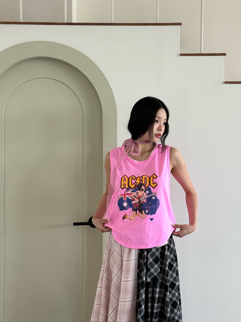 MAISONDEGLORY韓國直郵女士新款25春夏休閑熱賣吊帶背心復古MAISON DE GLORY吊帶/背心