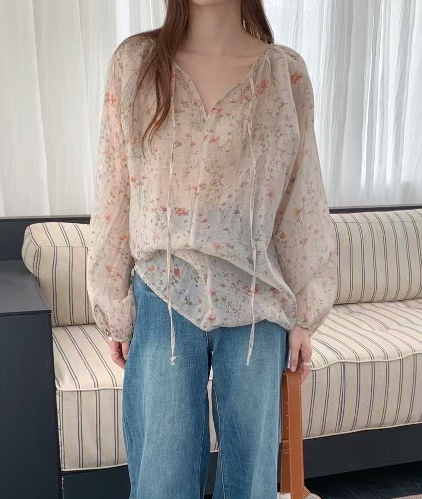 OLA東大門代購女裝新款職業25春夏熱賣真品時尚休閑襯衫蕾絲衫mellor/OLA襯衫/蕾絲衫
