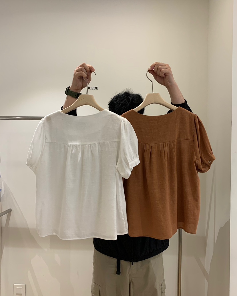 JUEDE(此品牌容易投訴)韓國直郵女裝新品25春夏襯衫蕾絲衫JUEDE襯衫/蕾絲衫