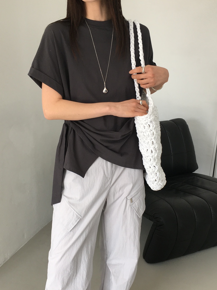 MONDAYMORING東大門實拍女士新品25春夏熱賣推薦休閑T恤腰帶MONDAYMORINGT恤