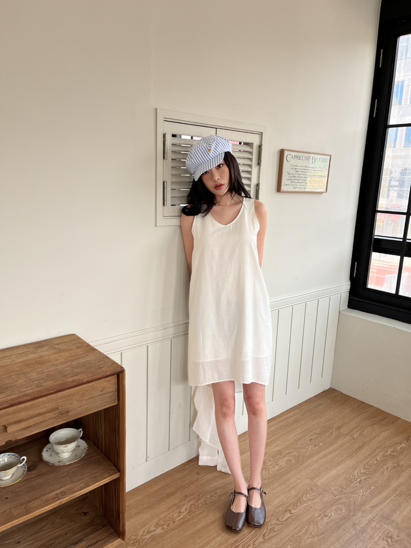 N YEN韓國直郵女裝新款休閑熱賣25春夏職業時尚連衣裙亞麻N YEN連衣裙
