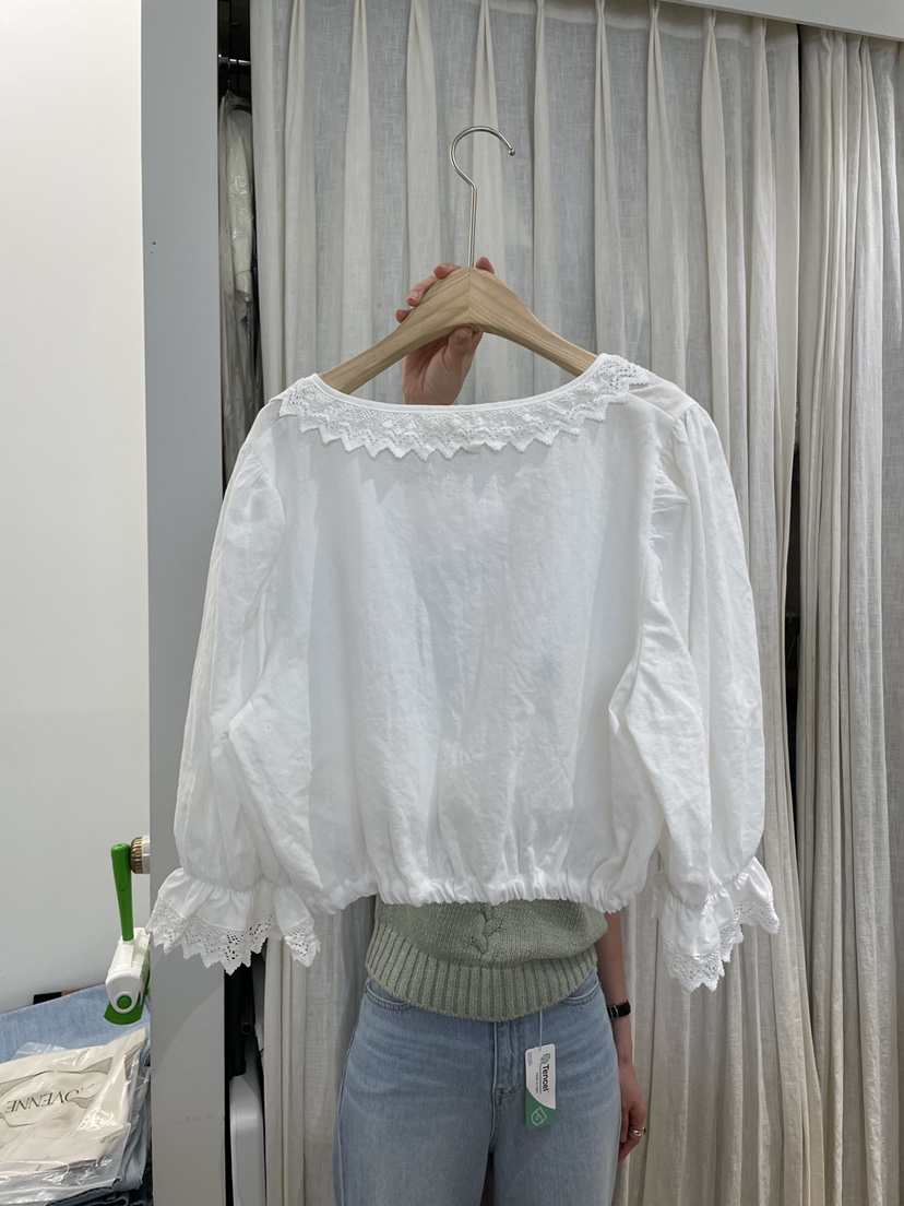 MOVENNE韓國代購女士新品真品25春夏人氣休閑職業襯衫蕾絲衫MOVENNE襯衫/蕾絲衫