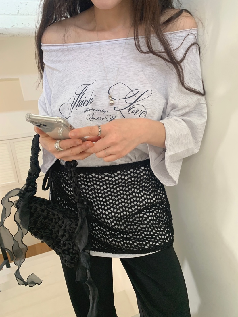 JKICHI韓國㊣直郵東大門代購女裝新款熱賣休閑25春夏T恤露肩JKICHIT恤
