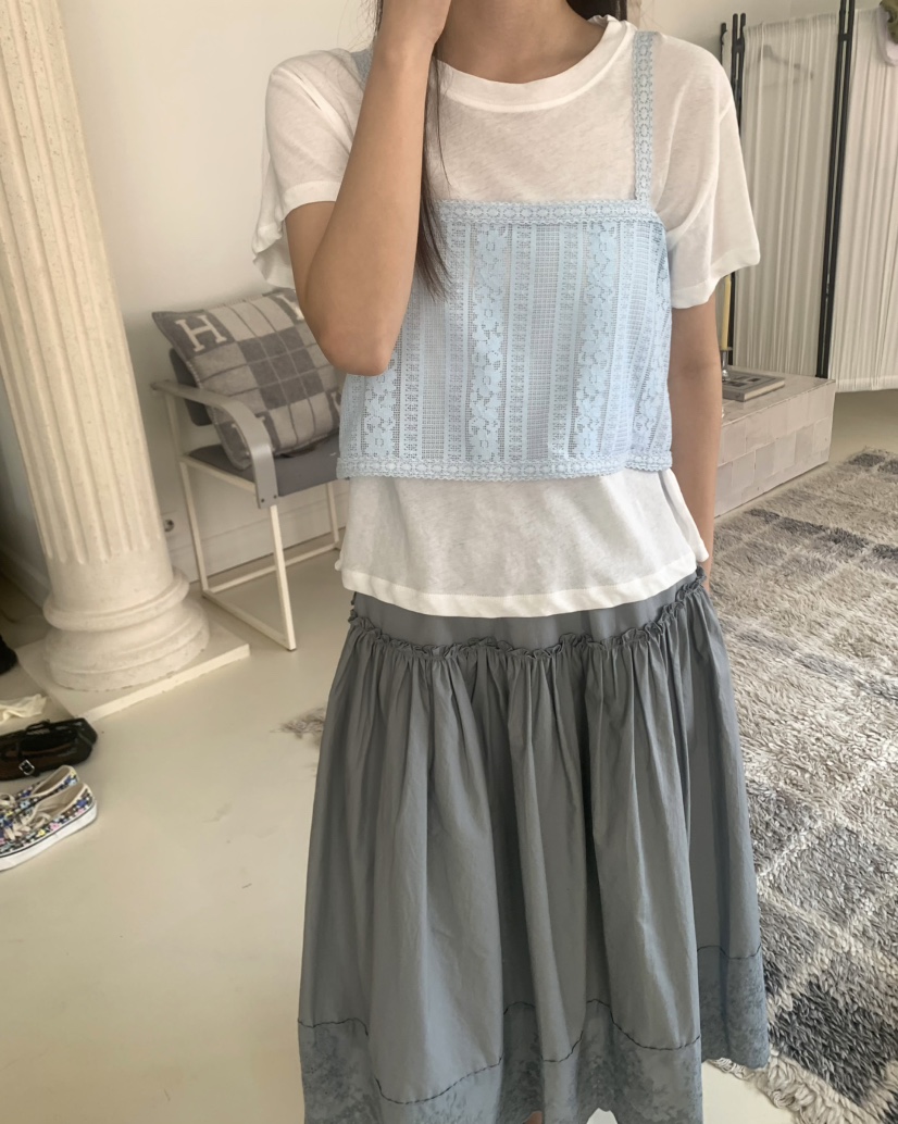 PEBBLE韓國直郵㊣東大門實拍女裝新品熱賣休閑推薦25春夏T恤PEBBLE/LAYERT恤