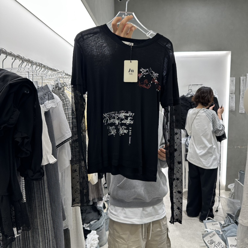 ANDE韓國直郵㊣東大門實拍女裝新款人氣休閑25春夏推薦長袖T恤ANDE長袖T恤圖色2