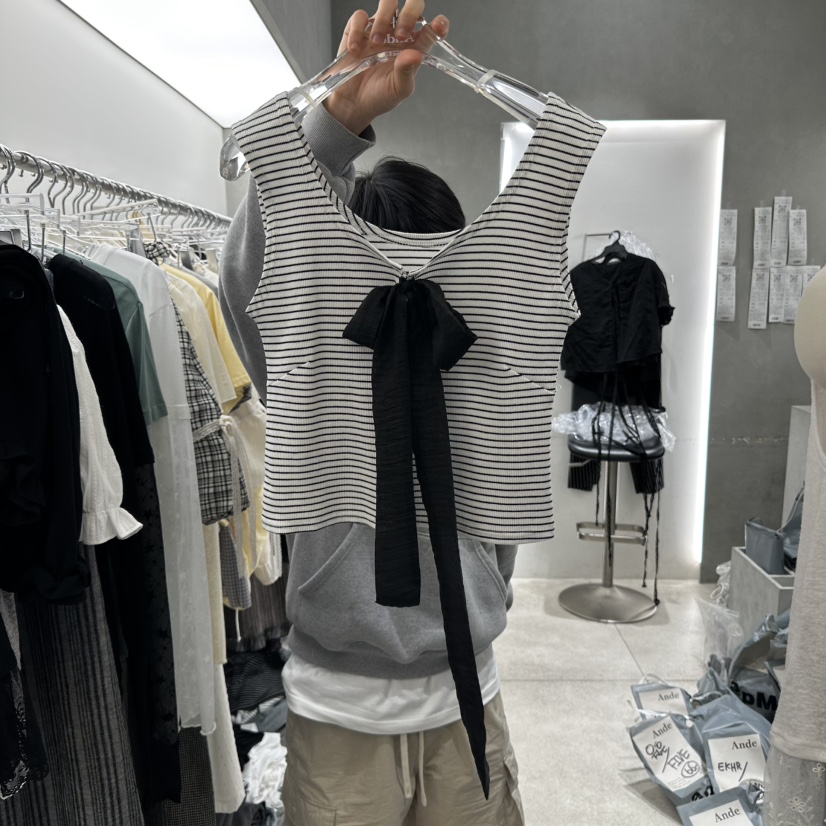 ANDE韓國直郵㊣東大門實拍女裝新品25春夏熱賣吊帶背心拉絲ANDE吊帶/背心