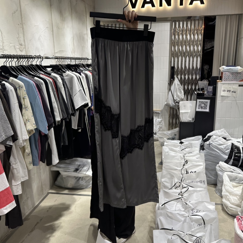 VANTA韓國直郵㊣東大門實拍女裝新款熱賣人氣推薦休閑褲絲綢VANTA休閑褲